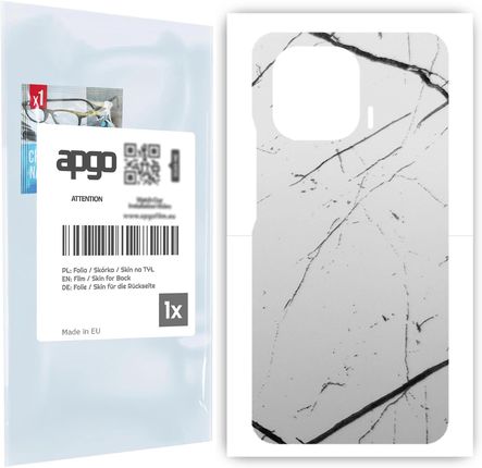 Apgo Folia Naklejka Skórka Na Tył Do Xiaomi Mi 11 Pro Marmur Biały