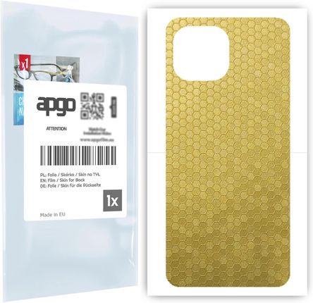 Apgo Folia Naklejka Skórka Na Tył Do Xiaomi Mi 11 Lite 5G Plaster Miodu Złoty