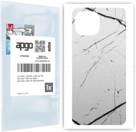 Apgo Folia Naklejka Skórka Na Tył Do Xiaomi Mi 11 Lite 5G Marmur Biały