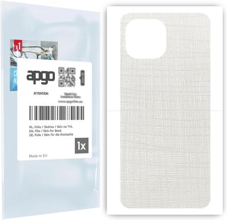 Apgo Folia Naklejka Skórka Na Tył Do Xiaomi Mi 11 Lite 5G Tkanina Biała