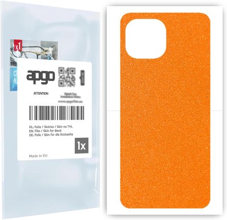 Apgo Folia Naklejka Skórka Na Tył Do Xiaomi Mi 11 Lite 5G Pomarańczowy Pastel Matowy Chropowaty Baranek
