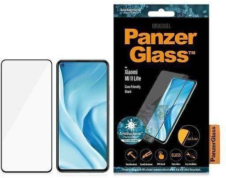 Panzerglass Szkło Hartowane 5D Xiaomi Mi 11 Lite / Ne 5G E2E Regular Case Friendly Antibacterial Czarne