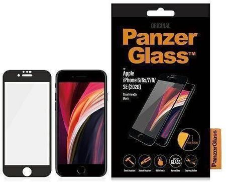 Panzerglass Szkło Hartowane 5D Iphone 6 / 6S 7 8 Se 2020 2022 E2E Super+ Case Friendly Czarne