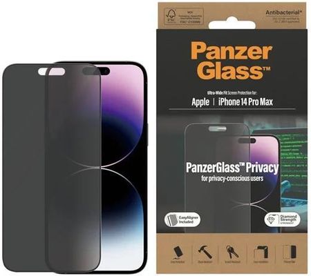 Panzerglass Privacy Screen Protector Apple Iphone 14 Pro Max | Ultra-Wide Fit W. Easyaligner