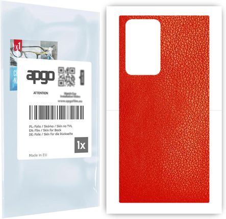 Apgo Folia Naklejka Skórka Na Tył Do Samsung Galaxy Note 20 Ultra 5G Skóra Czerwona