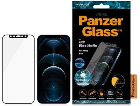 Panzerglass E2E Anti-Bluelight Iphone 12 Pro Max 6,7" Case Friendly Antibacterial Microfracture Czarny/Black