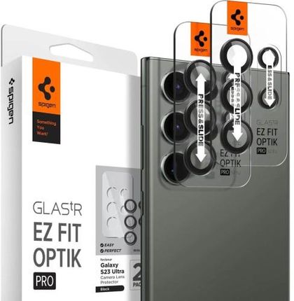 Spigen Szkło Na Aparat Glas.Tr Ez Fit Optik Pro 2-Pack Do Galaxy S23 Ultra, Czarne