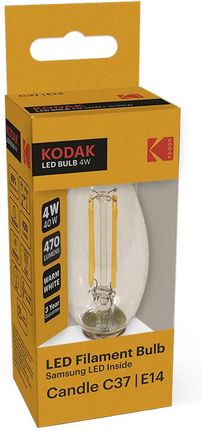 Kodak Żarówka ozdobna świeczka LED C37/E14 4/40W ciepła barwa (CAT30419162)