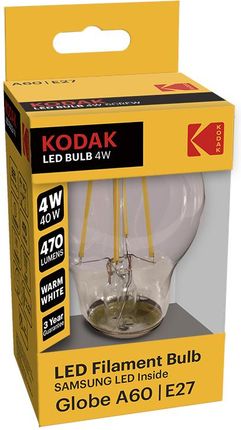 Kodak Żarówka ozdobna Bulb LED A60/E27 4/40W ciepła barwa (CAT30419179)