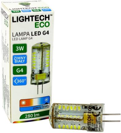 Lightech Żarówka LED 3W G4 280lm 6500K 12V silikon (165861)