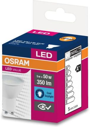 Ledvance (Osram) Żarówka LED LVPAR16 50 120st. 4,5W/865 230V GU10 10X1 EUE OSRAM 350lm (4058075198739)