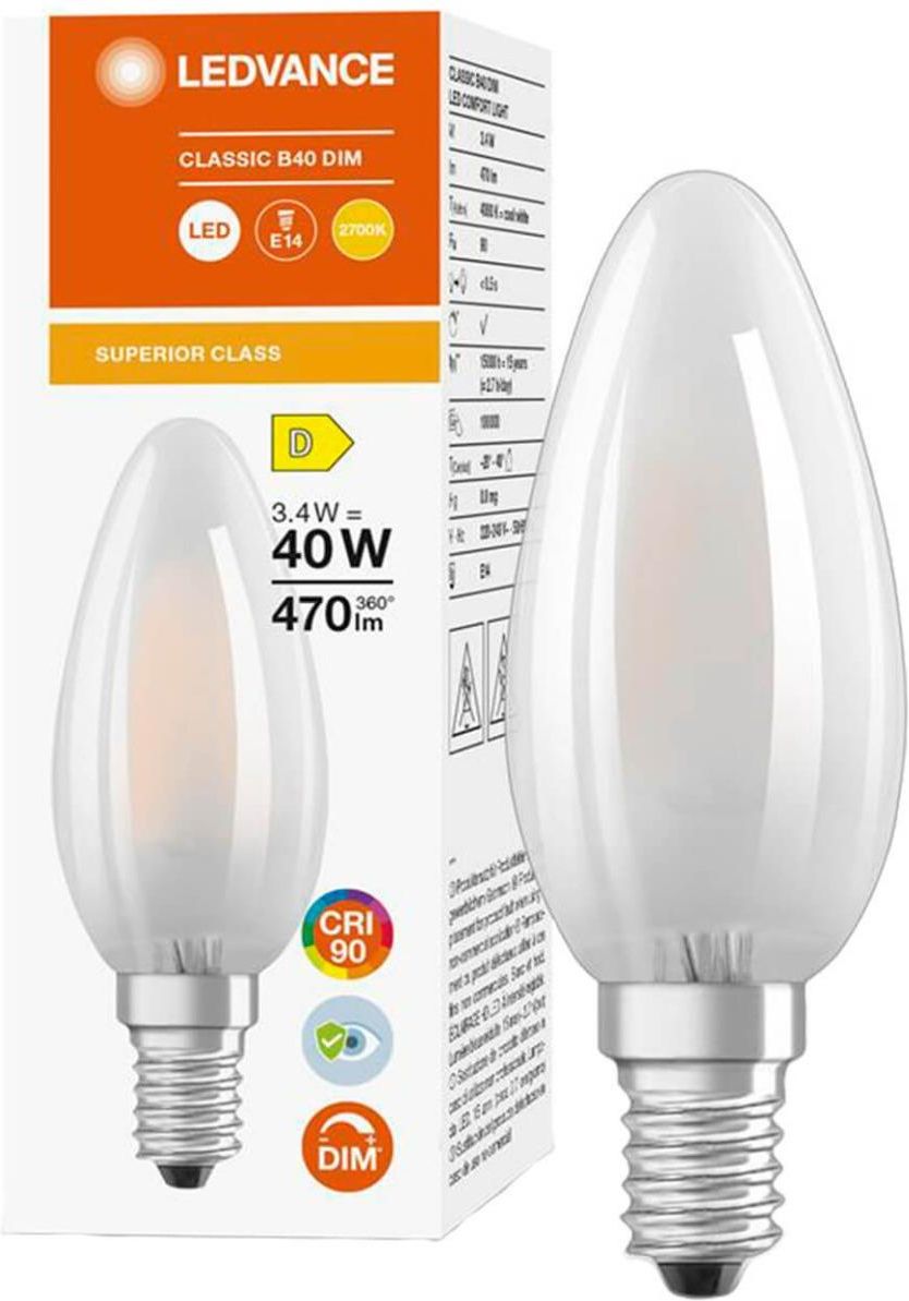 Ledvance Żarówka Led Świeczka E14 B40 3 4w 40w 470lm 4000k Neutralna