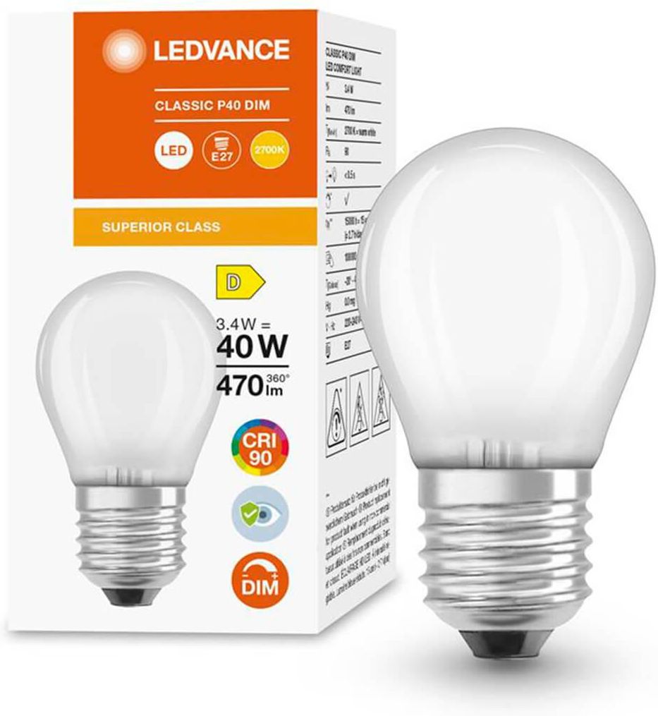 Ledvance Żarówka Led Kulka E27 P45 3 4w 40w 470lm 2700k Ciepła 300