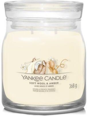 Yankee Candle Świeca Zapachowa W Słoiku Soft Wool & Amber 2 Knoty Singnature 368 G 8304872448405