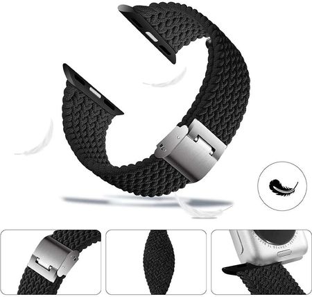 Alogy Pasek Elastyczny Elastic Strap Do Apple Watch 1/2/3/4/5/6/7/8/Se (38/40/41Mm) Czarny