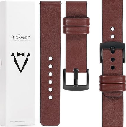 Movear Prestige S1 Skórzany Pasek 20Mm Do Samsung Galaxy Watch5 Pro / Watch 5 4 3 Active 2 1 | Kasztanowy