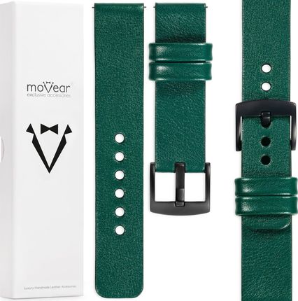 Movear Prestige S1 Skórzany Pasek 22Mm Do Huawei Watch 3 2 1 & Gt Pro / 46Mm | Zielony Butelkowy