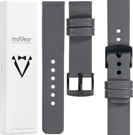 Movear Prestige S1 Skórzany Pasek 22Mm Do Samsung Galaxy Watch 3 (45Mm) / (46Mm) Gear S3 | Szary