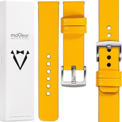 Movear Prestige S1 Skórzany Pasek 22Mm Do Huawei Watch 3 2 1 & Gt Pro / 46Mm | Żółty