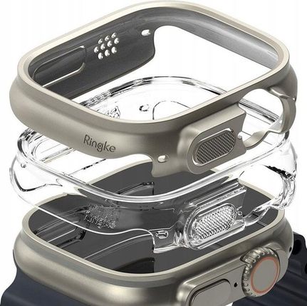 Ringke Slim 2-Pack Apple Watch Ultra (49 Mm) Clear & Titanium Grey