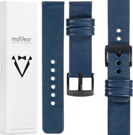 Movear Prestige S1 Skórzany Pasek 22Mm Do Huawei Watch 3 2 1 & Gt Pro / 46Mm | Granatowy