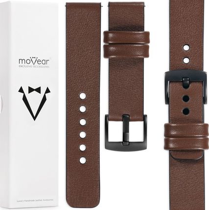 Movear Prestige S1 Skórzany Pasek 22Mm Do Samsung Galaxy Watch 3 (45Mm) / (46Mm) Gear S3 | Ciemnobrązowy