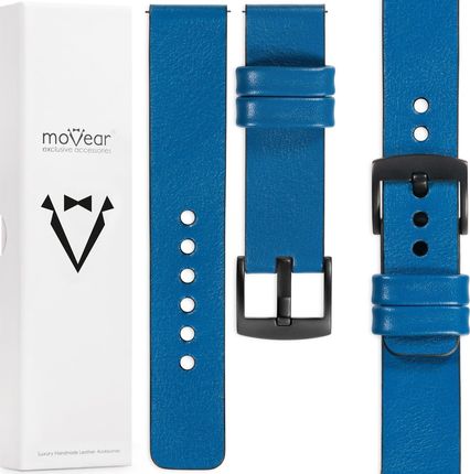 Movear Prestige S1 Skórzany Pasek 22Mm Do Samsung Galaxy Watch 3 (45Mm) / (46Mm) Gear S3 | Niebieski