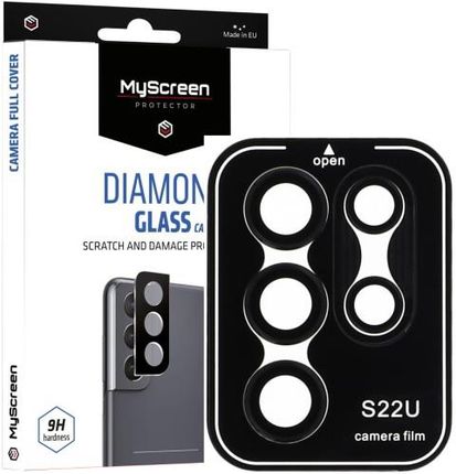 Myscreen Protector Szkło Hartowane Na Aparat Diamond Glass Camera Full Cover Dla Galaxy S22 Ultra, Czarne