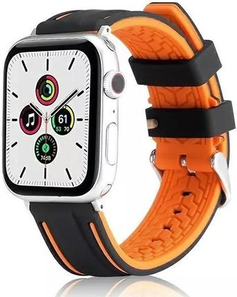 Producenttymczasowy Pasek Do Smartwatcha Beline Solid Silicone Apple Watch 42/44/45/49Mm Pomarańczowo-Czarny Orange/Black