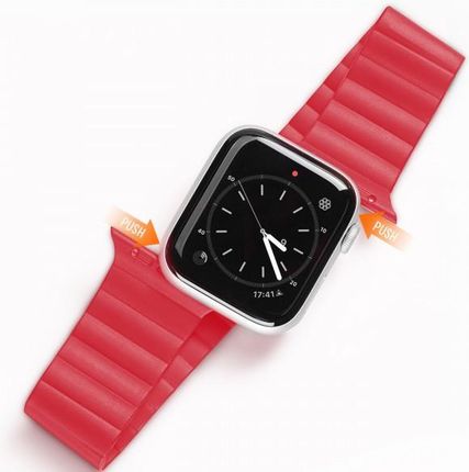 Dux Ducis Magnetic Strap Pasek Apple Watch Ultra Bransoletka Magnetyczna Opaska Czerwony (Chain Version)