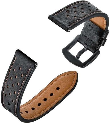 4Kom.Pl Pasek Leather Do Samsung Galaxy Watch 4 / 5 Pro (40 42 44 45 46 Mm) Black