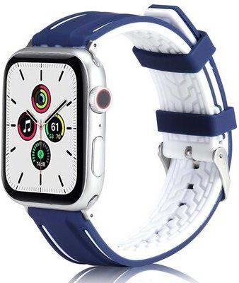 Beline Pasek Solid Silicone Do Apple Watch 2/3/4/5/6/7/8/Se/Se 2/Ultra (42/44/45/49Mm) Granatowo-Biały
