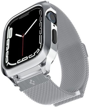 Spigen Etui Z Paskiem Metal Fit Pro Do Apple Watch 8/7 45Mm / Se2/6/Se/5/4 44Mm, Srebrne