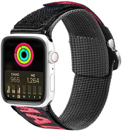 Dux Ducis Strap (Outdoor Version) Pasek Apple Watch Ultra, Se, 8, 7, 6, 5, 4, 3, 2, 1 (49, 45, 44, 42 Mm) Nylonowa Opaska Bransoleta Czarno-Czerwony