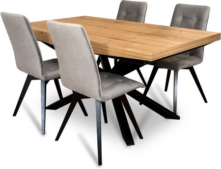 Zestaw Mebli: Stół Rozkładany Sj50 160 88 + 40cm + 4 Krzesła Kw110