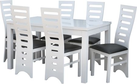 Zestaw Do Jadalni: Rozkładany Stół Sj01 120cm + 6 Krzeseł Kj86