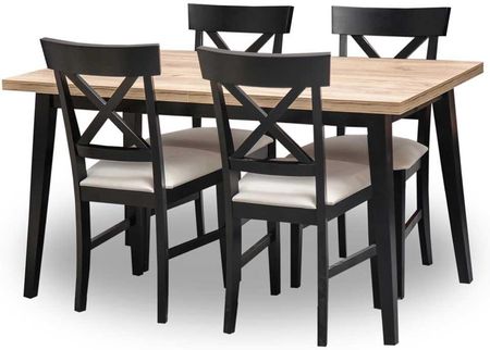 Zestaw Mebli: Stół Rozkładany Sj76 120 Cm+ 4 Krzesła Kj99