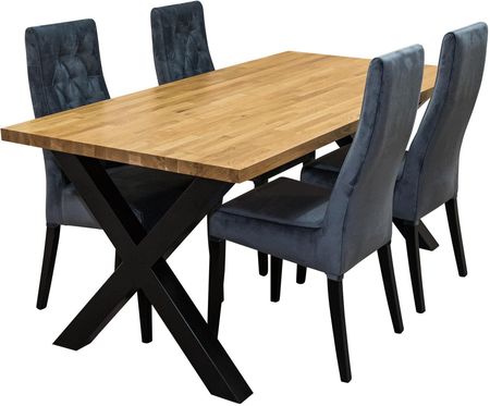Zestaw Mebli : Stół Carbon 160 90cm + 4 Krzesła Wiktor J