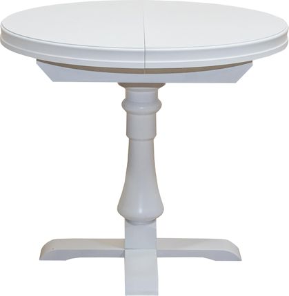 Stół Okrągły Cezary 100cm + 40cm Wkładka W Białym Kolorze