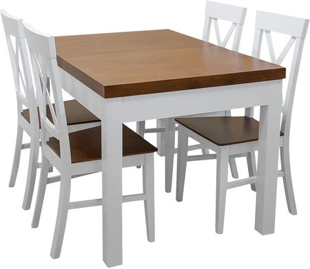 Zestaw Mebli: Rozkładany Stół Bartek 120cm + Wkładka + 4 Krzesła Alicja