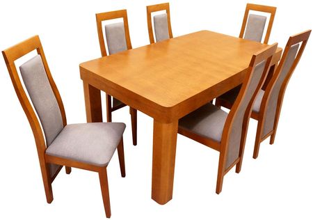Zestaw Mebli: Rozkładany Stół Borys + 6 Krzeseł Basia