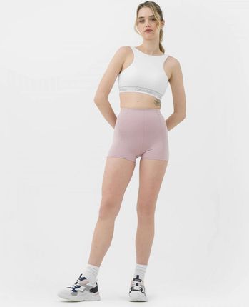 Damskie legginsy krótkie treningowe CALVIN KLEIN WOMEN 00GWS3L703 - różowe