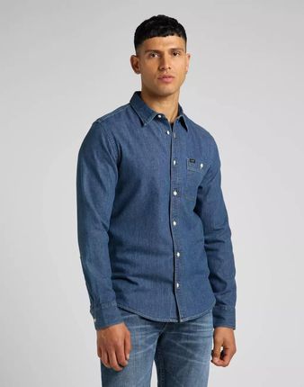 LEE LEESURE SHIRT MĘSKA KOSZULA JEANSOWA MID STONE L66NCUVK