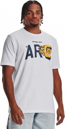 Męski t-shirt z nadrukiem Under Armour Curry Arc Short Sleeve - biały