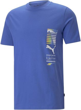 Męska Koszulka z krótkim rękawem Puma Graphics Multicolor Tee 67447792 – Niebieski