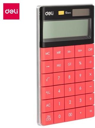 Micromedia Kalkulator Deli 12 Pozycyjny Czerwony (MIBIU_1589_RED)