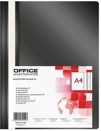 Micromedia Skoroszyt Office Products Pp A4 Miękki 100/170Mikr. Czarny