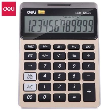 Micromedia Kalkulator Deli 12 Pozycyjny Złoty (MIBIU_M00951)
