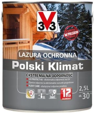 V33 3V3 Lazura Polski Klimat 12 Lat Teak 2,5l