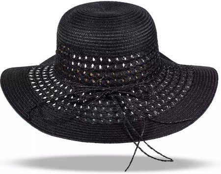 Ażurowy damski kapelusz słomkowy z rafii czarny